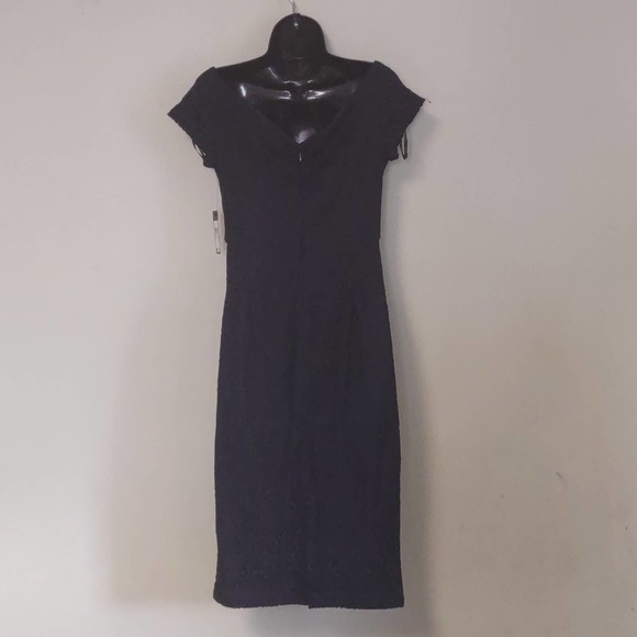 Guess LA Off the Shoulder Lace Midi Dress 10 Navy - Picture 8 of 11